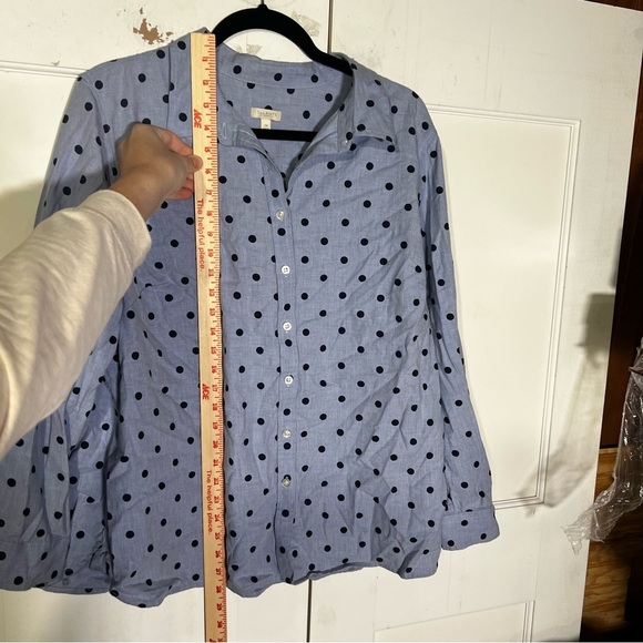Talbots Button Up Shirt Blue Polka Dots Size 2X - Picture 7 of 8